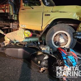 Fotos de Motociclista fica em estado gravíssimo após colisão com caminhão entre Maringá e Floresta