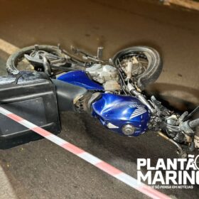 Fotos de Câmera de segurança registrou motociclista na contramão em Maringá