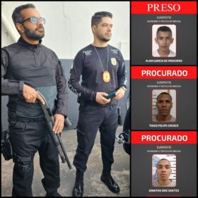 Fotos de Suspeitos de homicídios são presos em operação em Sarandi; uma escopeta calibre 12 foi apreendida