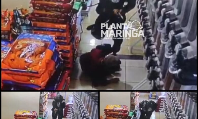 Fotos de Vídeo mostra assaltante agredindo covardemente idoso durante assalto