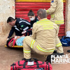 Fotos de Homem é esfaqueado em Maringá e socorrido em estado grave