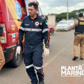 Fotos de Homem é esfaqueado em Maringá e socorrido em estado grave