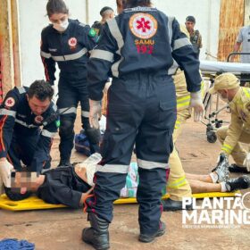 Fotos de Homem é esfaqueado em Maringá e socorrido em estado grave