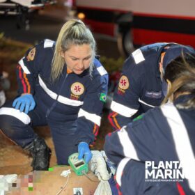 Fotos de Homem sofre parada cardiorrespiratória após ser atropelado na BR-376 - Uma câmera de segurança registrou o acidente