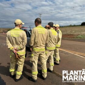 Fotos de Motociclista é intubado após carro invadir pista contrária e bater de frente com moto na PR-317, em Maringá 