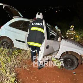 Fotos de Motorista perde controle da direção, carro cai em ribanceira em Maringá 