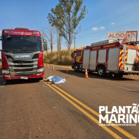 Fotos de Batida entre moto e caminhão deixa motociclista morto em Maringá