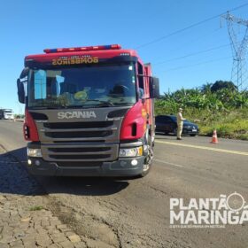 Fotos de Câmera de segurança registra acidente gravíssimo entre motociclista e três veículos em Maringá