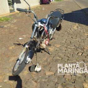 Fotos de Câmera de segurança registra acidente gravíssimo entre motociclista e três veículos em Maringá