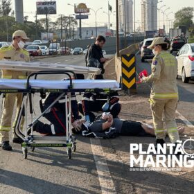 Fotos de Condutora para repentinamente na Avenida Colombo e provoca grave acidente em Maringá