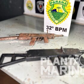 Fotos de Homens são presos com armas semelhantes a submetralhadoras de fabricação caseira após tentativa de feminicídio em Floresta