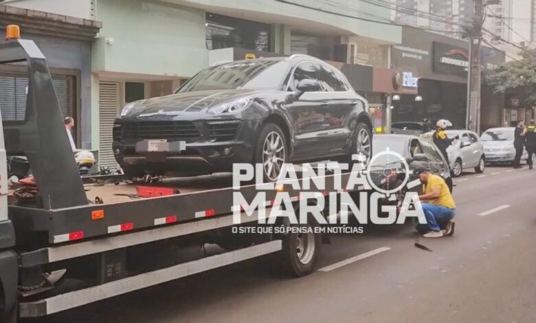 Fotos de Porsche avaliado em R$ 500 mil é guinchado no centro de Maringá