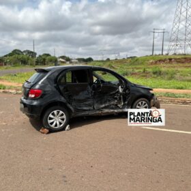 Fotos de Colisão em Maringá deixa casal ferido após veículo invadir preferencial