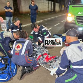 Fotos de Idosa morre após ser atropelada em Maringá; uma câmera de segurança registrou o acidente