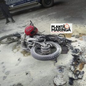 Fotos de Impacto violento provoca explosão de moto em acidente de trânsito em Marialva