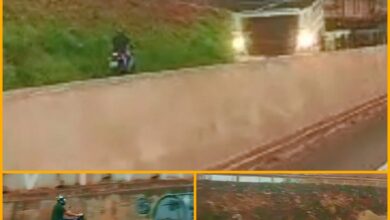 Fotos de Motociclistas são flagrados transitando na contramão no Contorno Norte de Maringá