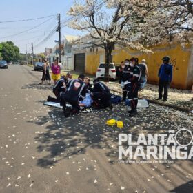 Fotos de Motorista avança preferencial e provoca grave acidente em Maringá, o acidente foi registrado por uma câmera de segurança