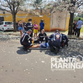 Fotos de Motorista avança preferencial e provoca grave acidente em Maringá, o acidente foi registrado por uma câmera de segurança