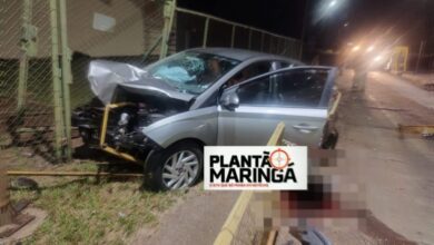 Fotos de Motorista morre após bater carro em mureta de praça do pedágio desativado entre Marialva e Mandaguari