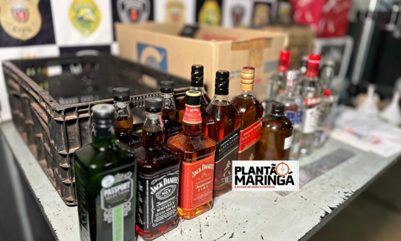 Fotos de Policia Militar fecha fábrica que falsificava Whiskey e vodka em Maringá  