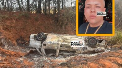 Fotos de Carro utilizado na morte de jovem por engano em Mandaguaçu é encontrado  