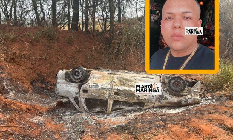 Fotos de Carro utilizado na morte de jovem por engano em Mandaguaçu é encontrado  