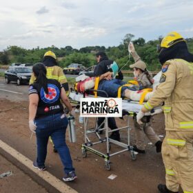 Fotos de Duas pessoas sofrem ferimentos graves após acidente no contorno de Marialva