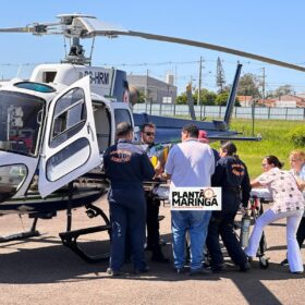 Fotos de Homem fica com ripa cravada no abdômen durante acidente de trabalho  