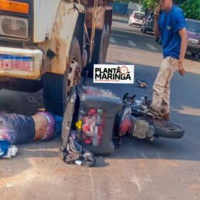 Fotos de Motoboy é socorrido em estado gravíssimo após acidente com caminhão em Marialva  