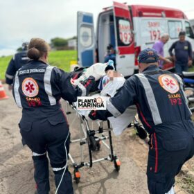 Fotos de Motociclista é intubado e socorrido em estado gravíssimo após acidente no Contorno Sul em Maringá; Veja o flagrante