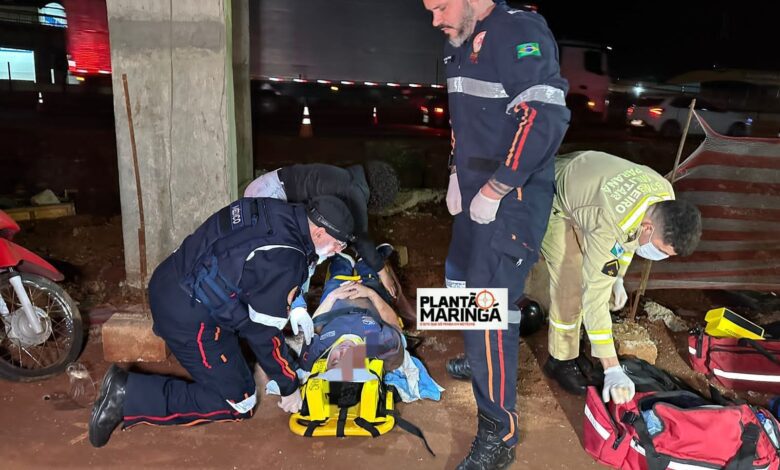 Fotos de Motociclista fica inconsciente após bater contra tubo de concreto em Sarandi