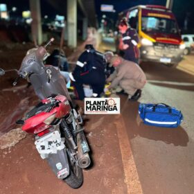 Fotos de Motociclista fica inconsciente após bater contra tubo de concreto em Sarandi