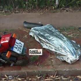 Fotos de Motociclista morre após bater contra poste em Maringá