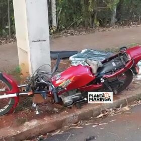 Fotos de Motociclista morre após bater contra poste em Maringá