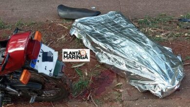 Fotos de Motociclista morre após bater contra poste em Maringá