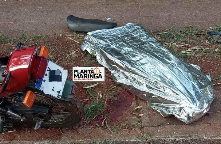 Fotos de Motociclista morre após bater contra poste em Maringá