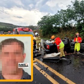 Fotos de Motorista morre após colisão frontal entre caminhão e Saveiro com placa de Maringá