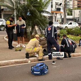 Fotos de Mulher de 60 anos fica ferida ao ser atropelada por moto em Maringá