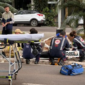 Fotos de Mulher de 60 anos fica ferida ao ser atropelada por moto em Maringá