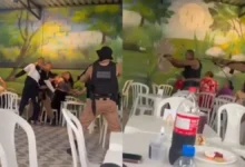 Fotos de Vídeo: suspeito com fuzil invade festa de aniversário de criança no Paraná