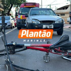 Fotos de Ciclista na contramão bate em carro e sofre ferimentos graves em Sarandi