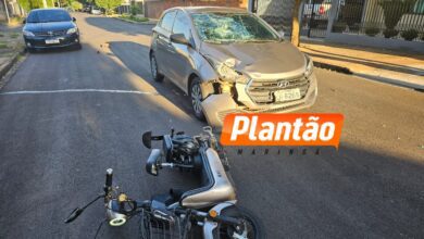 Fotos de Idoso é hospitalizado em estado grave após acidente entre carro e moto elétrica em Maringá