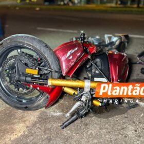 Fotos de Jovem com moto de alta cilindrada sofre ferimentos graves após acidente em Maringá