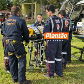 Fotos de Menino de 13 anos é socorrido de helicóptero após ser atropelado em Maringá