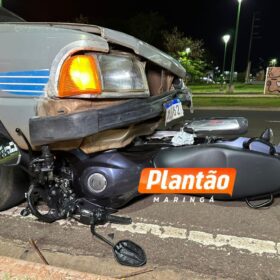 Fotos de Moto é arrastada por carro após acidente em Maringá