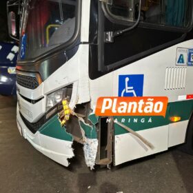 Fotos de Acidente entre ônibus e motocicleta deixa jovem gravemente ferido em Maringá