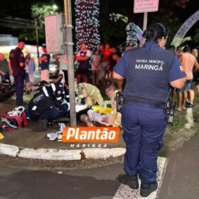 Fotos de Acidente entre ônibus e motocicleta deixa jovem gravemente ferido em Maringá