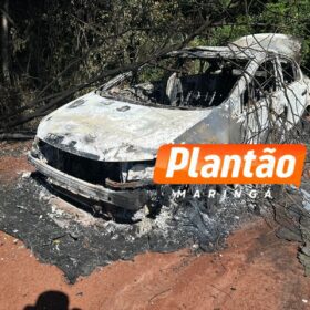 Fotos de Corpo encontrado carbonizado dentro de carro em Mandaguaçu, pode ser de homem que está desaparecido em Maringá