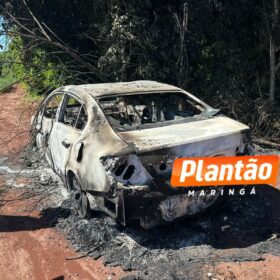 Fotos de Corpo encontrado carbonizado dentro de carro em Mandaguaçu, pode ser de homem que está desaparecido em Maringá