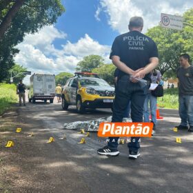 Fotos de Homem é executado a tiros no Contorno Sul de Maringá em plena luz do dia – câmera registrou parte do crime